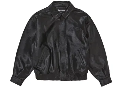 Pre-owned Supreme Men's  Ponyhair Varsity Jacket In Black