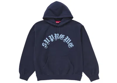 Pre-owned Supreme Men's  Printed Arc Hooded Sweatshirt In Navy Blue