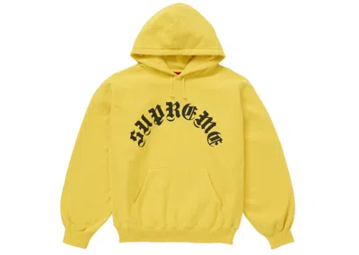 Pre-owned Supreme Men's  Printed Arc Hooded Sweatshirt In Yellow