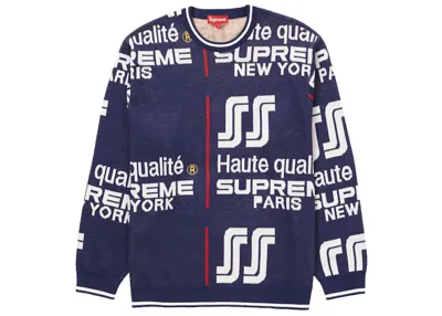 Pre-owned Supreme Men's  Qualite Sweater In Navy Blue