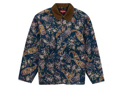 Pre-owned Supreme Men's  Quilted Paisley Jacket In Navy Blue Paisley