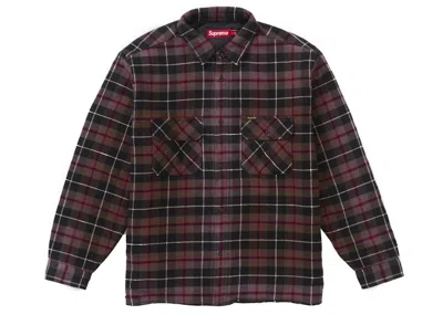 Pre-owned Supreme Men's  Quilted Plaid Shirt In Grey