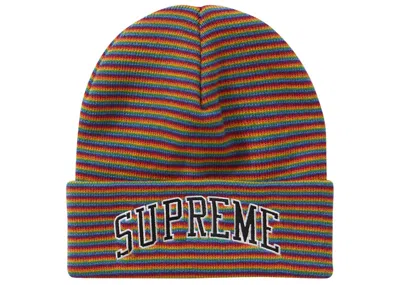 Pre-owned Supreme Men's  Rainbow Stripe Beanie