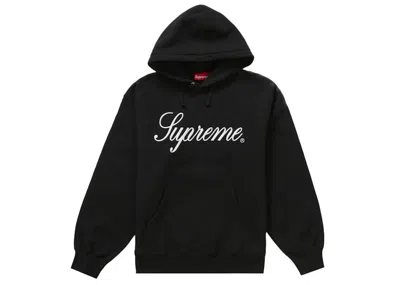 Pre-owned Supreme Men's  Raised Script Hooded Sweatshirt In Black