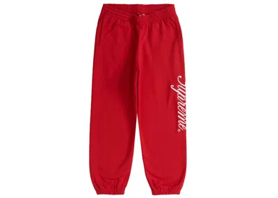 Pre-owned Supreme Men's  Raised Script Sweatpant In Red