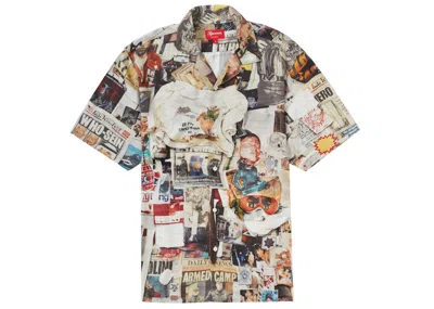 Pre-owned Supreme Men's  Rayon Short Sleeve Shirt In Dashs Wall
