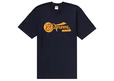 Pre-owned Supreme Men's  Records Tee Shirt In Navy Blue