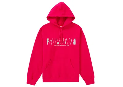 Pre-owned Supreme Men's  Reflective Cutout Hooded Sweatshirt In Fuchsia