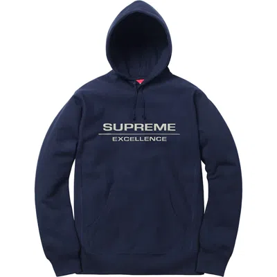 Pre-owned Supreme Men's  Reflective Excellence Hooded Sweatshirt In Navy Blue