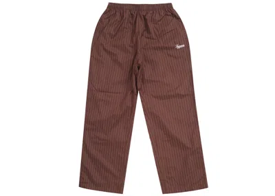 Pre-owned Supreme Men's  Reflective Pinstripe Track Pant In Brown