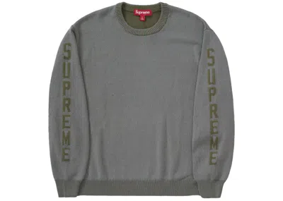 Pre-owned Supreme Men's  Reflective Sweater In Olive In Green