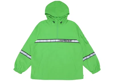 Pre-owned Supreme Men's  Reflective Taping Hooded Pullover In Green