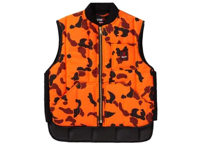 Pre-owned Supreme Men's  Refrigiwear Insulated Irontuff Vest In Orange Camo