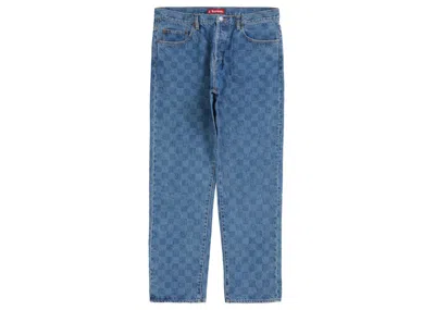 Pre-owned Supreme Men's  Regular Jean (fw20) In Washed Checkerboard