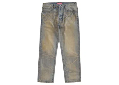 Pre-owned Supreme Men's  Regular Jean (fw25) In Dirty Indigo In Purple