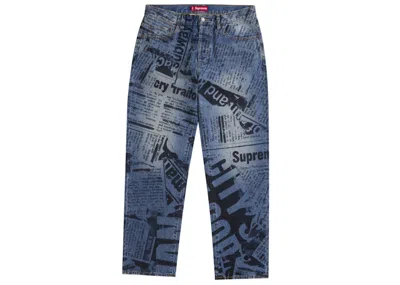 Pre-owned Supreme Men's  Regular Jean (ss25) In Newspaper In Gray