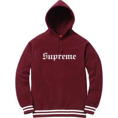 Pre-owned Supreme Men's  Reverse Fleece Hooded Sweatshirt In Burgundy