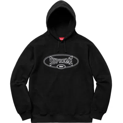 Pre-owned Supreme Men's  Reverse Fleece Hooded Sweatshirt (ss18) In Black