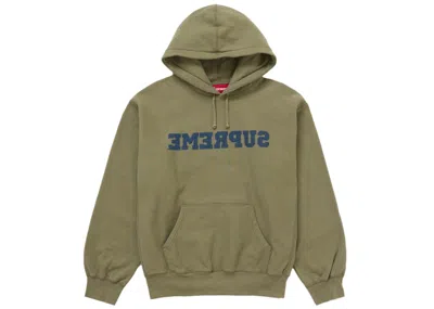 Pre-owned Supreme Men's  Reverse Hooded Sweatshirt (ss25) In Dusty Olive