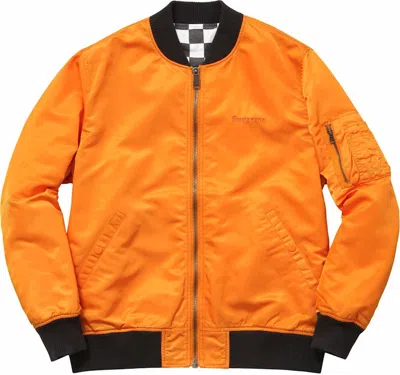 Pre-owned Supreme Men's  Reversible Checkered Ma1 Bomber Jacket In Orange