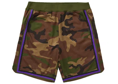 Pre-owned Supreme Men's  Rhinestone Basketball Short In Woodland Camo In Multi