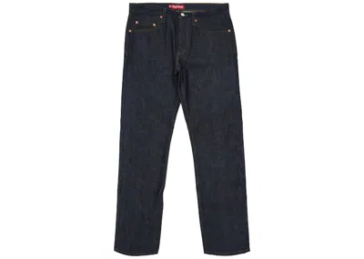 Pre-owned Supreme Men's  Rigid Slim Jeans In Indigo In Purple