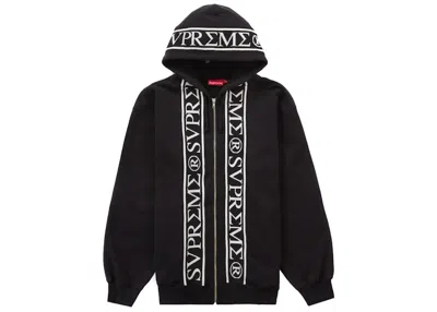 Pre-owned Supreme Men's  Roman Zip Up Hooded Sweatshirt In Black