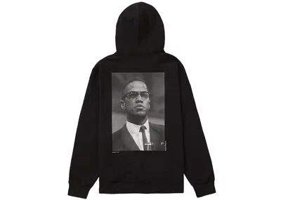 Pre-owned Supreme Men's  Roy Decarava Malcolm X Hooded Sweatshirt In Black