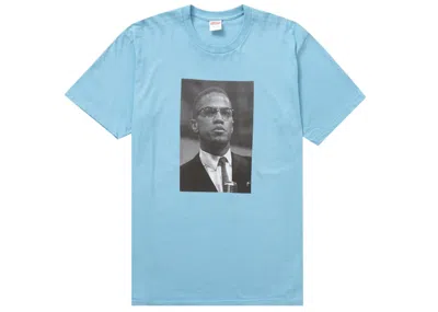 Pre-owned Supreme Men's  Roy Decarava Malcolm X Tee Shirt In Light Slate In Gray
