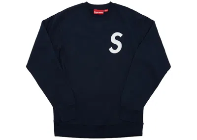 Pre-owned Supreme Men's  S Logo Crewneck Sweatshirt In Navy Blue