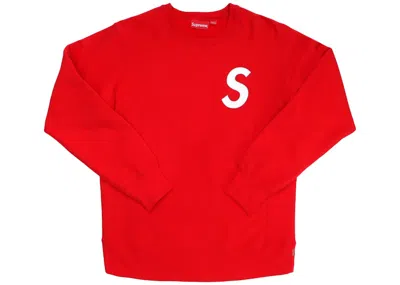 Pre-owned Supreme Men's  S Logo Crewneck Sweatshirt In Red