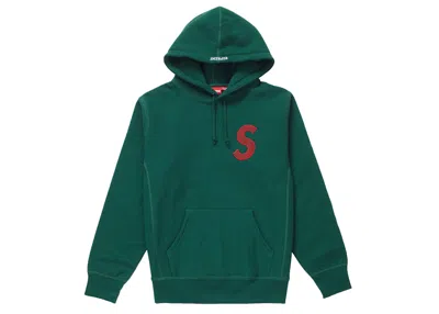 Pre-owned Supreme Men's  S Logo Hooded Sweatshirt (fw18) In Dark Green