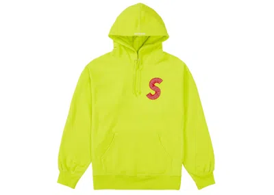 Pre-owned Supreme Men's  S Logo Hooded Sweatshirt (fw20) In Acid Green
