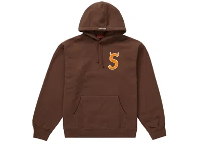 Pre-owned Supreme Men's  S Logo Hooded Sweatshirt (fw22) In Brown