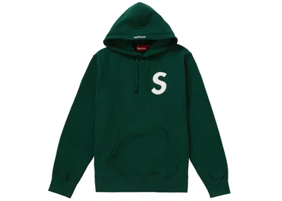 Pre-owned Supreme Men's  S Logo Hooded Sweatshirt (ss20) In Dark Green