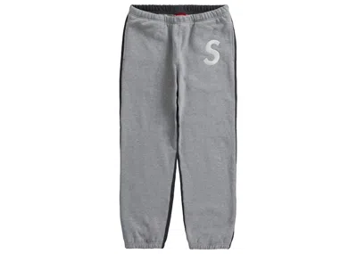 Pre-owned Supreme Men's  S Logo Split Sweatpant In Heather Grey In Gray