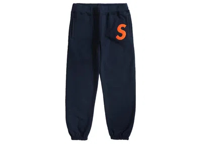 Pre-owned Supreme Men's  S Logo Sweatpant (fw19) In Navy Blue