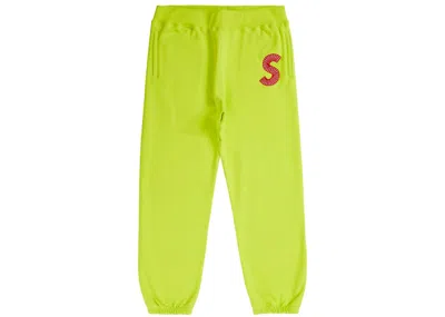 Pre-owned Supreme Men's  S Logo Sweatpant (fw20) In Acid Green