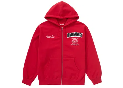 Pre-owned Supreme Men's  Salvation Zip Up Hooded Sweatshirt In Red