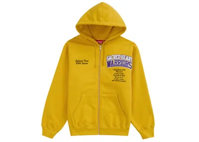 Pre-owned Supreme Men's  Salvation Zip Up Hooded Sweatshirt Yellow In Gold