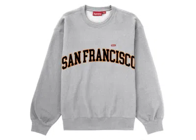Pre-owned Supreme Men's  San Francisco Shop Small Box Crewneck Sweatshirt In Heather Grey