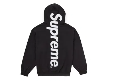 Pre-owned Supreme Men's  Satin Applique Hooded Sweatshirt Fw24 In Black
