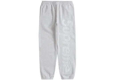 Pre-owned Supreme Men's  Satin Appliqué Sweatpant (fw23) In Ash Grey In Gray