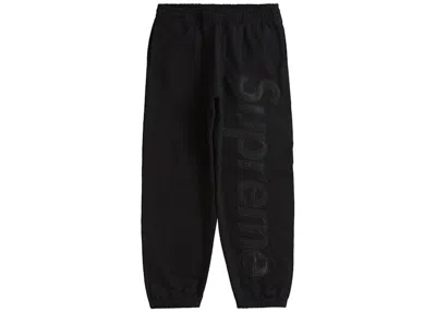 Pre-owned Supreme Men's  Satin Appliqué Sweatpant (fw23) In Black
