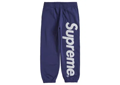 Pre-owned Supreme Men's  Satin Appliqué Sweatpant (fw23) In Washed Navy Blue