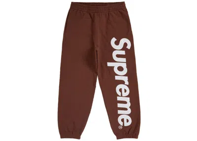 Pre-owned Supreme Men's  Satin Applique Sweatpant Fw24 In Brown