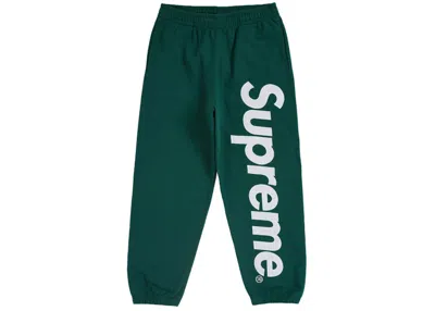 Pre-owned Supreme Men's  Satin Applique Sweatpant Fw24 In Dark Green