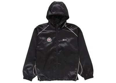 Pre-owned Supreme Men's  Satin Hooded Track Jacket In Black