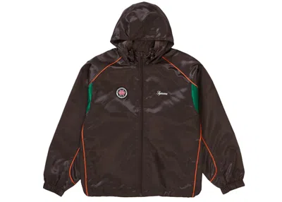 Pre-owned Supreme Men's  Satin Hooded Track Jacket In Brown