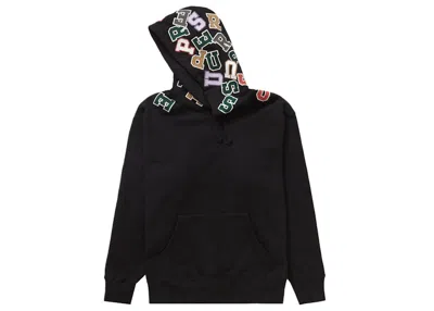 Pre-owned Supreme Men's  Scattered Appliqué Hooded Sweatshirt In Black